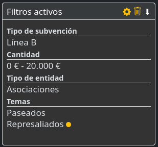 Filtros activos