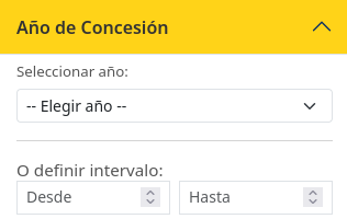 Filtro Año de Concesión
