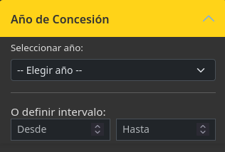 Filtro Año de Concesión